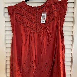 Torrid Rust Sleeveless Lace Top